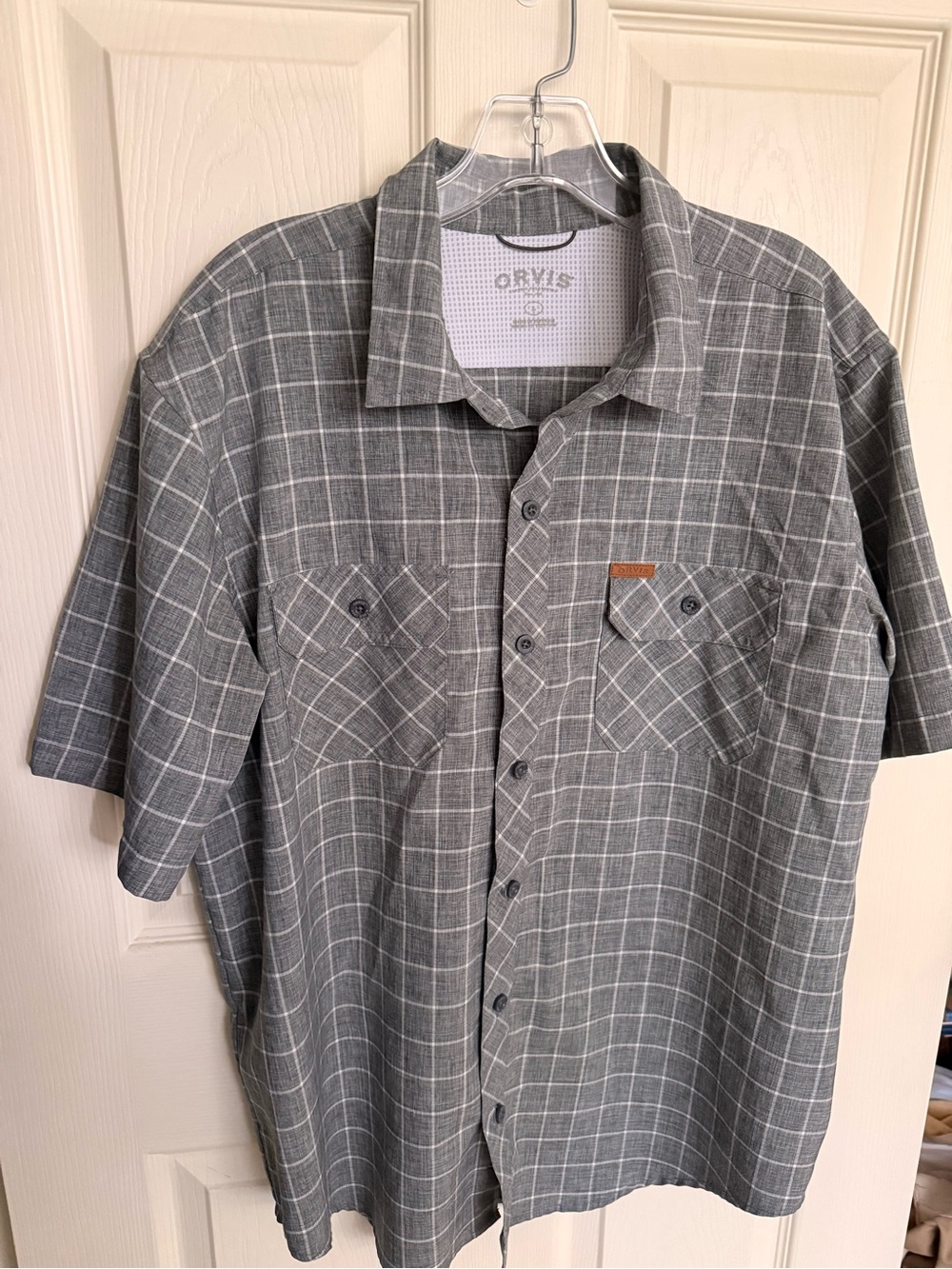 Orvis Gray Windowpane Short-Sleeve Button-Down Shirt